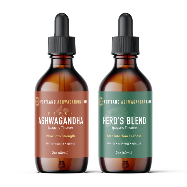 PAF Starter Kit: Ashwagandha and Hero's Blend 2 oz spagyric tinctures